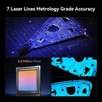 Escáner 3D Creality Raptor Pro de Grado Metrológico con Precisión de 0.02 mm, 22+7 Láseres Azules para Proyectos de Ingeniería Automotriz