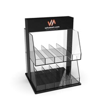 Présentoir à cigarettes en acrylique à 2 niveaux, étagère de comptoir pour tabac avec séparateurs pour les magasins de tabac et les détaillants de produits de proximité