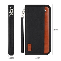 Organisateur de documents de voyage en cuir PU imperméable anti-RFID, style Oxford, antivol, porte-passeport familial, porte-cartes