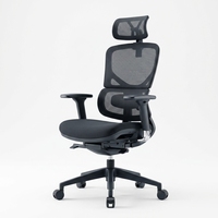Chaise de bureau ergonomique en maille, réglable en hauteur, pivotante, avec support lombaire et appui-tête, pour la maison et le bureau de direction