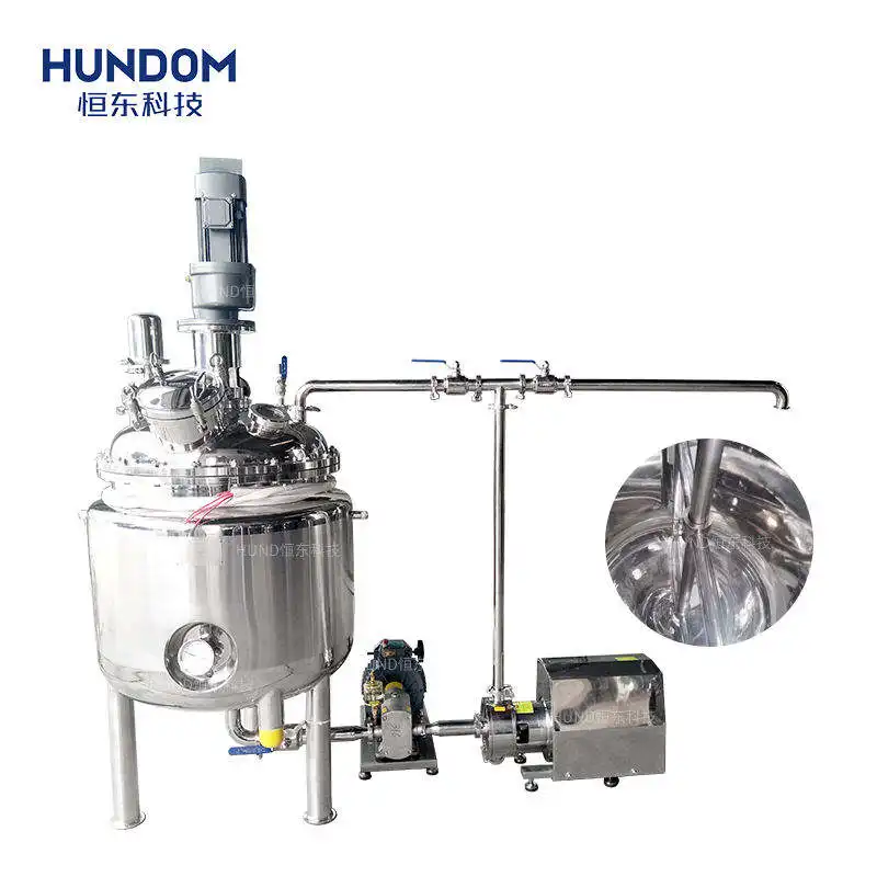 Customized 1000l Electric Heating Homogenizing Mixing Tank Industry Cosmetic Making Machine Liquid Mixing Equipment