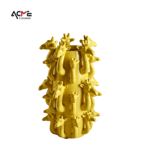 Décoration de bureau artisanale Décoration contemporaine en forme d'animal <span class=keywords><strong>Vase</strong></span> en céramique pour herbe de la <span class=keywords><strong>pampa</strong></span> et décoration de salon Hôtel Mariage - Product Image 4