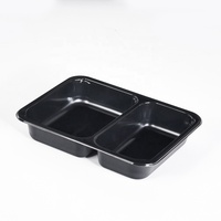 CPET recyclé ovable 2 compartiments scellant emballage alimentaire jetable compagnie aérienne conteneur CPET avec film anti-buée
