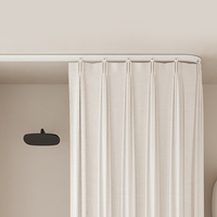 Glissières de rail de rideau en aluminium pour plafond, pour rideaux à plis ondulés et rideaux à plis en S, pour la décoration de fenêtres