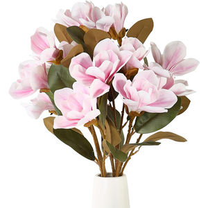Impresionantes flores de seda de <span class=keywords><strong>Magnolia</strong></span> <span class=keywords><strong>Grandiflora</strong></span> realistas artificiales para la graduación Día DE LA MADRE Navidad Año Nuevo Halloween nupcial - Product Image 4