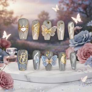 Faux ongles papillon fantaisie : ajoutez un style unique à vos doigts avec un design papillon chic - Product Image 3