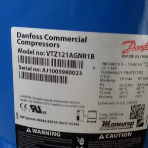 คอมเพรสเซอร์เชิงพาณิชย์ Danfoss รุ่น VTZ121AGNR1B ปรับความเร็วรอบได้ สำหรับระบบทำความเย็น 380-480V 50-60Hz ใช้สารทำความเย็น R404A R507A R407C R134a - Product Image 1