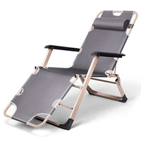 Chaise pliante compacte à cadre métallique réglable multi-positions avec dossier réglable pour villa, sous-sol, parc, loisirs en extérieur