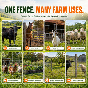 Corrosion Resistant Galvanized Wire <b>Fence</b> 6x6 Mesh Farm <b>Fence</b> 165ft Roll for Animal Protection - Product Image 4
