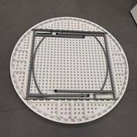 Table de banquet ronde pliable en plastique robuste de 150 cm (60 pouces) pour 10 personnes, idéale pour les événements extérieurs, mariages et réceptions - Vente en gros