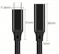 Câble d'extension Type-C 10 Gbps Mâle-Femelle, Câble de Charge USB 3.2 Gen2, Câble de Données PD 100W 5A à Charge Rapide, Projection 4K