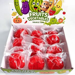 Juguete antiestrés de fresa de 7 cm con crema de vaselina y aceite de coco, juguete blando de TPR ultrafino que no se recupera, bola de fruta para aliviar el estrés - Product Image 5
