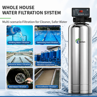 Système de filtration d'eau entier pour la maison, 3000 L/H, en acier inoxydable, avec lavage automatique à contre-courant, pour l'élimination du fer et du manganèse, et filtration au sable pour puits