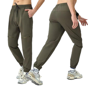 Ensemble de yoga 2 pièces taille haute respirant en nylon 75 % et élasthanne 25 % avec logo personnalisé, soutien-gorge push-up et pantalon à cordon de serrage et revers, grandes tailles - Product Image 1