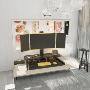 Escritorio de Oficina AOKE de Diseño Moderno, Plegable, con Panel de Madera, Altura Ajustable, Ergonómico, Comercial, de Montaje Rápido - Product Image 2