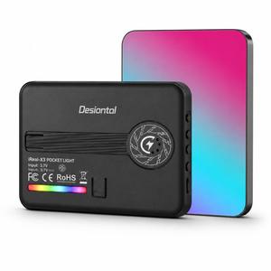 Desionti Real-X3 スリムRGBポケットLEDビデオライト 2500K-9000K ポータブルフィルライト ライブストリーミング、Vlog撮影、写真撮影用 - Product Image 2