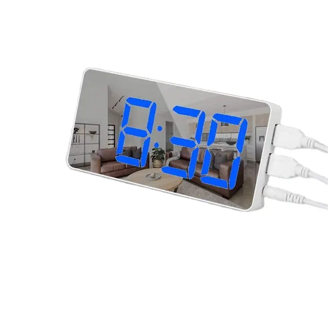 LED Digital Clock Large Display with Dual USB Charging Ports for Living Room