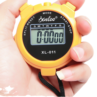 Foska PS 100 kronograf Mini, Stopwatch elektronik profesional dengan LCD tahan air, waktu kedua dan jam Alarm
