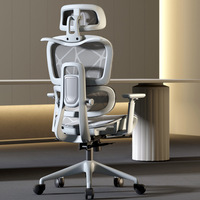 Chaise ergonomique inclinable de luxe appuie-tête pivotant dossier haut grand et grand accoudoir de direction confortable chaise de bureau en maille pour la maison