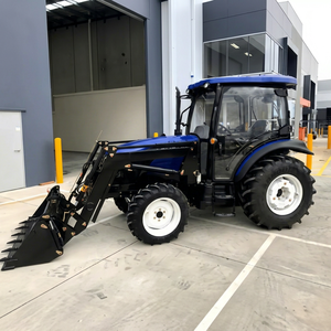 Tracteur-chargeur 4x4 M504 bleu avec benne avant, moteur diesel, machine utilitaire agricole, 75 kW, capacité de 1,05 m - Product Image 1