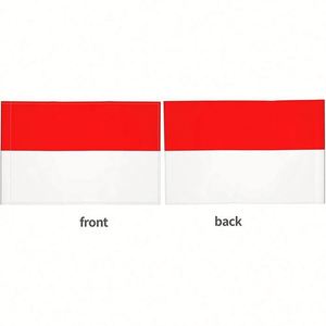 Bandera Nacional de Indonesia para Ventana de Auto, 12x18 Pulgadas, Poliéster, Doble Costura, Impresión Digital, Un Lado con Orificio para Pasar el Asta - Product Image 3