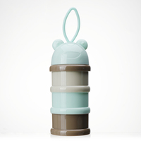 Boîte plastique de distributeur d'aliments 3 compartiments, boîtier de stockage Portable à 3 couches sec et étanche, récipient pour bébé, formule distributeur de lait en poudre
