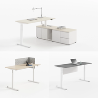 Bureau debout moderne électrique réglable en hauteur 55 x 24 pouces avec plateau de gestion des câbles et protection anti-collision pour bureau à domicile