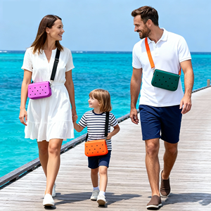 Unisex EVA Mini Tote Bags Portable Crossbody Handbag with Clog Charm for Men and Women Outdoor Shopping Party Kid Family Use