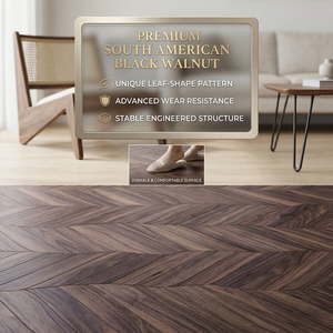 Échantillon Gratuit <span class=keywords><strong>Parquet</strong></span> en Noyer Noir d'Amérique du Sud en Forme de Feuille, Plancher Flottant en Bois d'Ingénierie, Design Hexagonal, Résistant à l'Usure - Product Image 3
