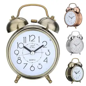 Bosheng personnalisé sommeil formateur double cloche très fort pointeur réveil horloges de table en métal