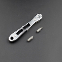 Jeu de tournevis à cliquet ultra-mince double sens avec embouts coudés et droits, barre d'extension en acier au chrome-vanadium, couple 1-10 N.m pour bricolage manuel