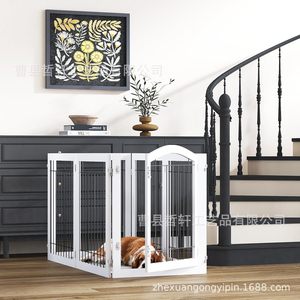Barrière pour animaux de compagnie en bois extensible rectangulaire, clôture intérieure pour chien, barrière de sécurité pour enfant - Product Image 2