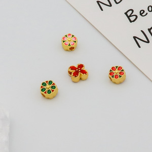 DIY handmade bracelets, necklaces, and jewelry with flower-shaped oil-drop spacer beads and open holes (D141) - Product Image 4