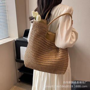 Bolso de Playa de Gran Capacidad, Estilo Bohemio, Tejido de Paja PP, para Hombre, Verano 2025, Nueva Tendencia - Product Image 2