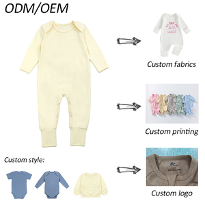 Romper kancing bayi katun organik kosong pakaian Romper kosong bayi tumbuh keseluruhan - Product Image 6