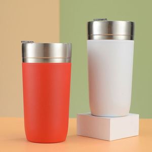 Gobelet de voyage classique en acier inoxydable de 16 oz avec couvercle, isolé sous vide, logo personnalisé en 4 couleurs pour la bière et l'utilisation en bar - Product Image 1