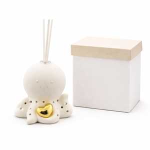<b>Ceramic</b> Octopus Reed <b>Diffuser</b> Set With Gold Heart 9x9x9 Cm Elegant Gift Decor - Product Image 1
