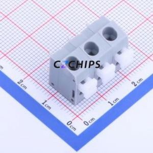 KF202-7.5-3P Spring Terminal Block Through hole Component (THT),P=7.5mm Connector 1x3P 7.5mm Gray 3P - Product Image 1