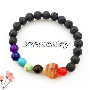 Bracelet en pierre naturelle avec perles de verre colorées pour la concentration et la clarté, bijoux professionnels à marque privée, réduction sur les achats en gros - Product Image 4