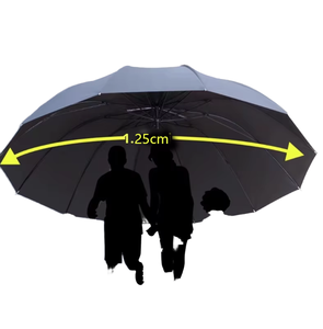 Large 12-Bone Modern Design Double Vinyl Business Umbrella Manual Travel Custom Logo Printing Option Polyester Black Coating