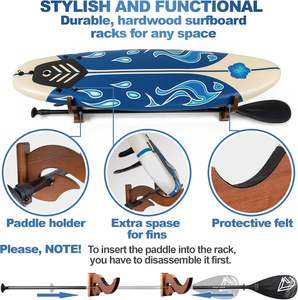 Support de planche de surf crochets frêne bois affichage écologique naturel <span class=keywords><strong>Snowboard</strong></span> <span class=keywords><strong>Wakeboard</strong></span> - Product Image 4
