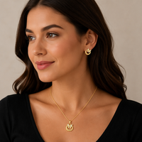 Ensemble collier et boucles d'oreilles pendantes en forme de papillon et de croissant de lune |   Ensemble de bijoux 2 pièces