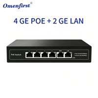 Switch PoE Gigabit de 4 Puertos con 2 Puertos de Uplink Gigabit, Switch de Red Ethernet de 6 Puertos 10/100/1000Mbps, 72W para Cámaras IP CCTV