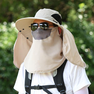 Sombrero de Sol de Verano para Hombre con Protección Facial, Transpirable, Protección UV, Sombrero de Pescador, Gorra de Pesca para Exteriores, Color Caqui - Product Image 1