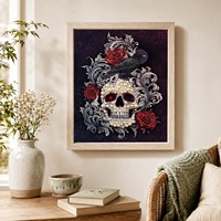 Kits de peinture diamant DIY avec crânes et squelettes, articles décoratifs d'Halloween, art mural, fabrication OEM/ODM, livraison en gros disponible