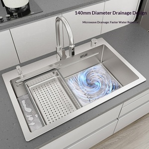 Lavello da <span class=keywords><strong>cucina</strong></span> in acciaio inox nano, realizzato a mano, per lavare piatti e verdure - Product Image 2