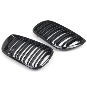 Parrilla delantera para BMW E46 Serie 3, negro brillante, doble línea, plástico ABS, para actualización o reequipamiento. - Product Image 4