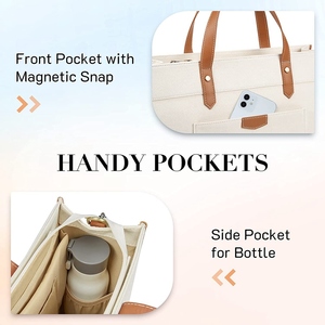 Tái Chế Biểu Tượng Tùy Chỉnh Tái Sử Dụng Mua Sắm Messenger Vải Vai Bông Vải Tote Túi Với Túi Và Dây Kéo - Product Image 4