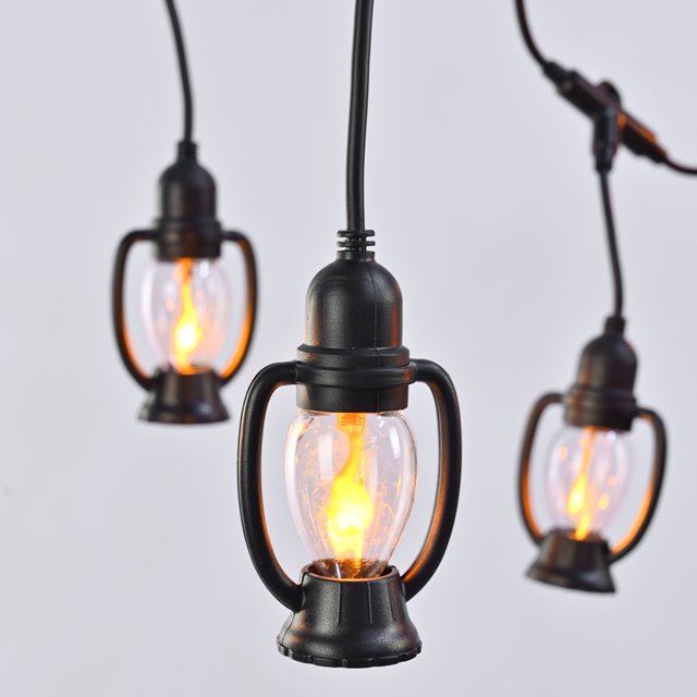 WALLSKY Plastic Solar Powered Outdoor Waterproof LED String Lights 15FT Mini Lantern Soft Warm White (IP44 Valentine's)