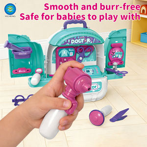 Ensemble de jouets éducatifs en plastique 3-en-1 <span class=keywords><strong>pour</strong></span> enfants, kit de jeu de docteur avec sac à dos, trousse médicale et jeu d'imitation double face - Certifié EN71 ASTM - Product Image 3